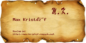 Max Kristóf névjegykártya