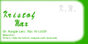 kristof max business card